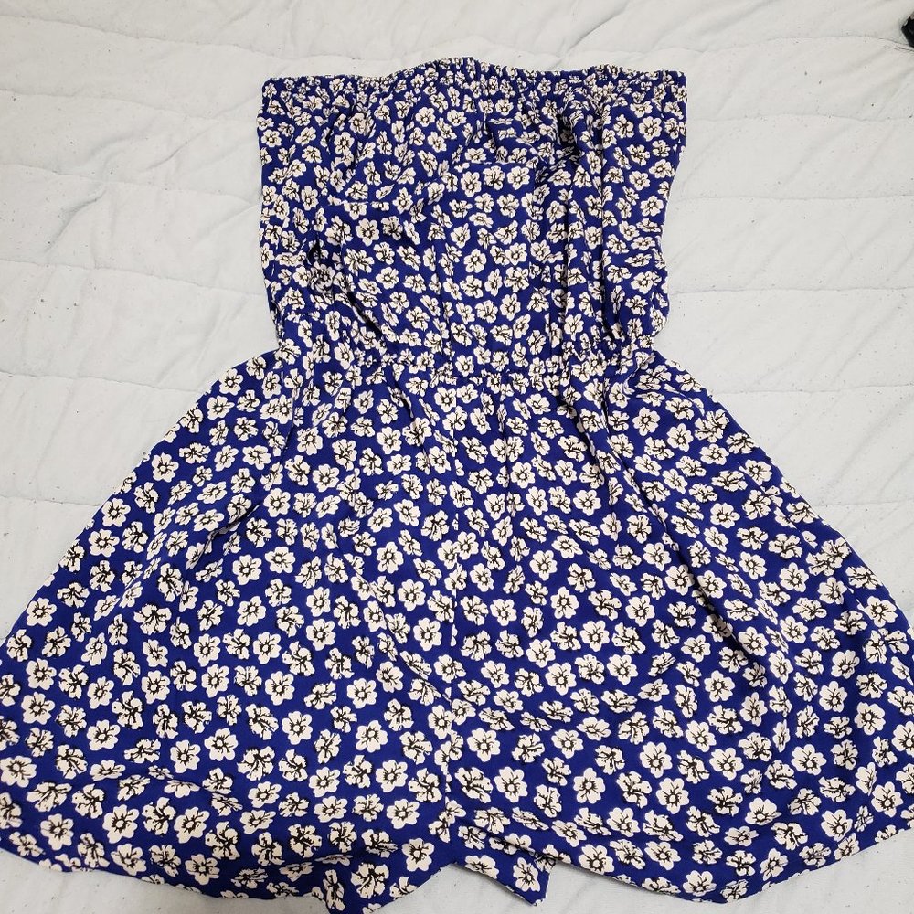 Royal Blue Floral Romper (16)